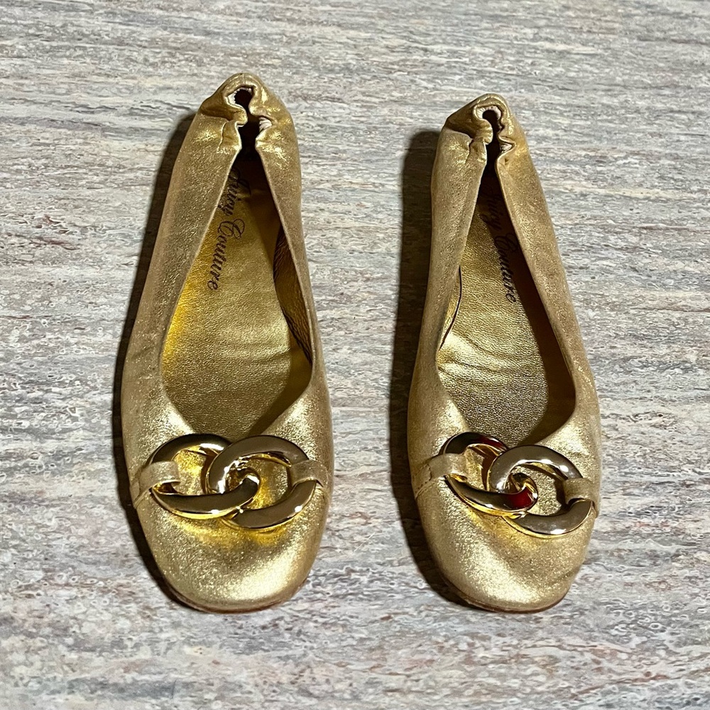 Juicy Couture Gold Flats